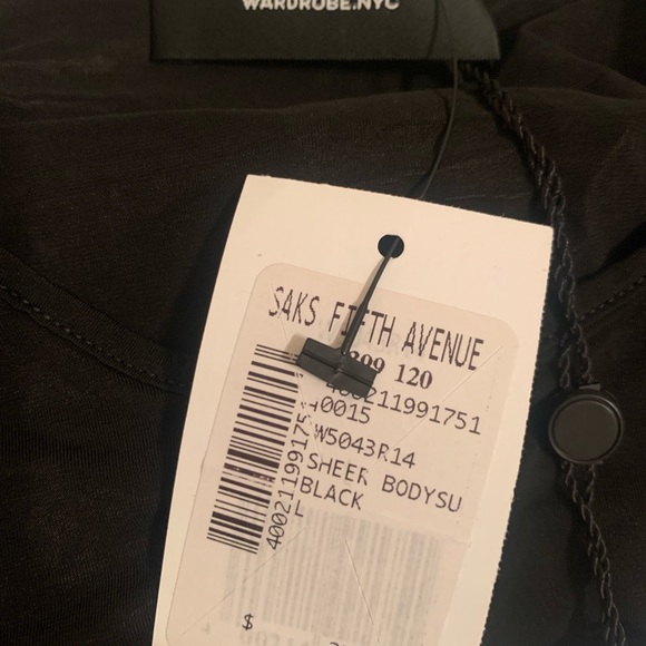 Saks Fifth Avenue WARDROBE.NYC Elegant Black Long Sleeve Bodysuit - Picture 6 of 8